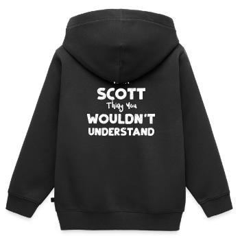 It's A Scott Thing You Wouldn't... - Kinder Premium Organic Zip Hoodie - Schwarz - Hinten - AI Model Kid Male (0cm)