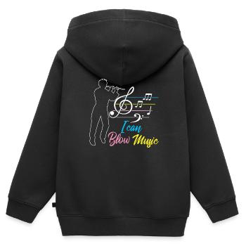 Blasinstrument Saxophon Bariton Euphonium Tuba - Kinder Premium Organic Zip Hoodie - Schwarz - Hinten - AI Model Kid Male (0cm)
