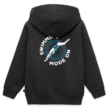 Schwimmer Schwimmen 50 Meter Bahn - Kinder Premium Organic Zip Hoodie - Schwarz - Hinten - AI Model Kid Male (0cm)