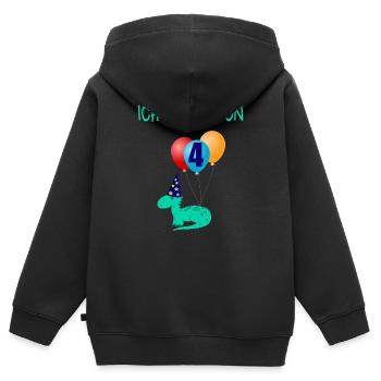 Kindergeburtstag - Kinder Premium Organic Zip Hoodie - Schwarz - Hinten - AI Model Kid Male (0cm)