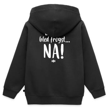 BOARISCH, BAYRISCH. BEVORST BLED FROGST, NA! - Kinder Premium Organic Zip Hoodie - Schwarz - Hinten - AI Model Kid Male (0cm)