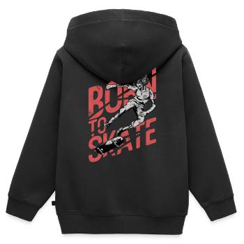 BORN SKATE BOARDER SK8 LONGBOARDER SKATING MOTIVE - Kinder Premium Organic Zip Hoodie - Schwarz - Hinten - AI Model Kid Male (0cm)