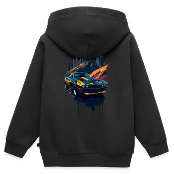 Klassischer Sportwagen - Kinder Premium Organic Zip Hoodie - Schwarz - Hinten - AI Model Kid Male (0cm)