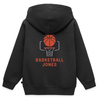 J’ai un basket-ball Jones Grunge - Sweat Premium à capuche zippé enfant bio - noir - Dos - AI Model Kid Male (0cm)