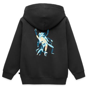 Abstractive Person#1 - Kids Premium Organic Zip-up Hoodie - black - Back - AI Model Kid Male (0cm)