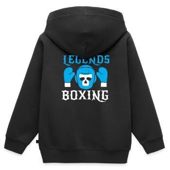 Boxe Boxer Gants de boxe Boxing Club de boxe Club de boxe - Sweat Premium à capuche zippé enfant bio - noir - Dos - AI Model Kid Male (0cm)