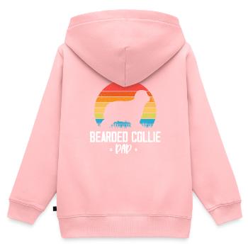 Bearded Collie - Kinder Premium Organic Zip Hoodie - Rosa - Hinten - AI Model Kid Female (0cm)