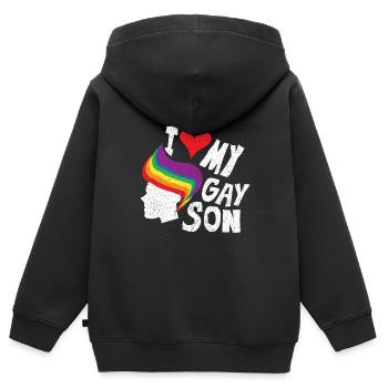 Gay Homosexuell Schwul Lespisch LGBT - Kinder Premium Organic Zip Hoodie - Schwarz - Hinten - AI Model Kid Male (0cm)
