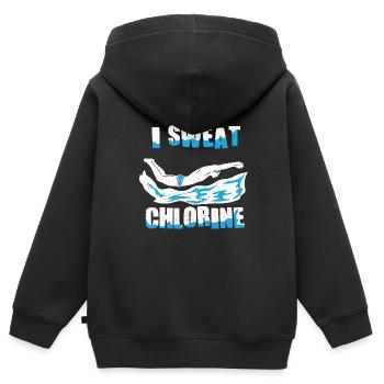 Schwimmer Schwimmen 50 Meter Bahn Brustschwimmen - Kinder Premium Organic Zip Hoodie - Schwarz - Hinten - AI Model Kid Male (0cm)