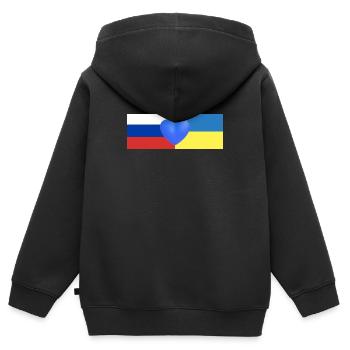 Liebe gewinnt Russland Ukraine - Kinder Premium Organic Zip Hoodie - Schwarz - Hinten - AI Model Kid Male (0cm)