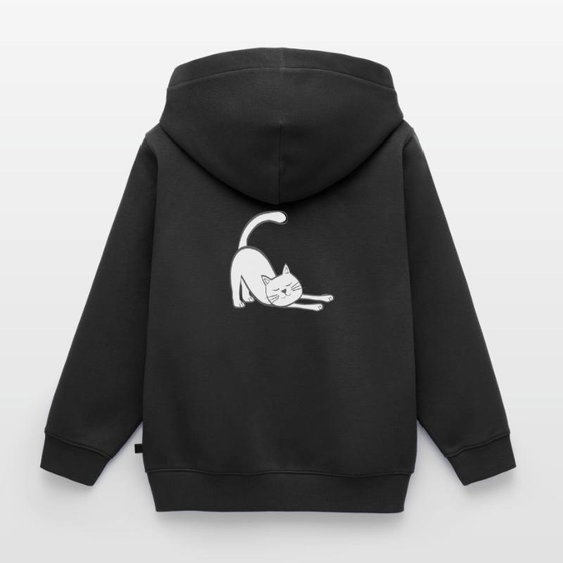 Chat extensible chat chaton stretching stretching Sweat Premium à capuche zippé enfant bio