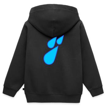 Wassertropfen - Kinder Premium Organic Zip Hoodie - Schwarz - Hinten - AI Model Kid Male (0cm)