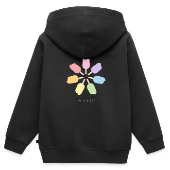 Je suis un arc-en-ciel popsicle amer - Sweat Premium à capuche zippé enfant bio - noir - Dos - AI Model Kid Male (0cm)