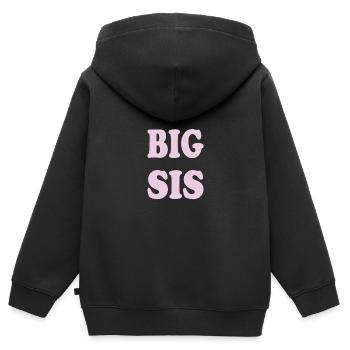 Big Sis - Große Schwester - Kinder Premium Organic Zip Hoodie - Schwarz - Hinten - AI Model Kid Male (0cm)