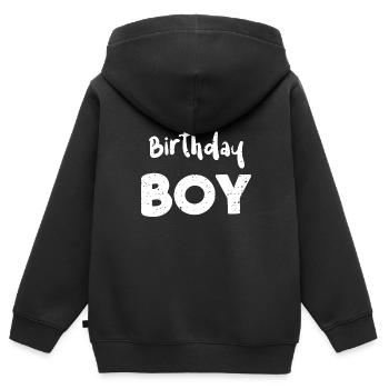 Birthday Boy - Birthday - Kinder Premium Organic Zip Hoodie - Schwarz - Hinten - AI Model Kid Male (0cm)