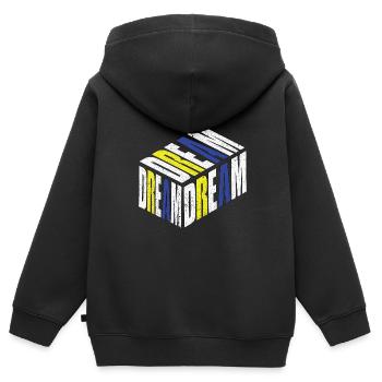 Traum Traumleben Lebe deinen Traum - Kinder Premium Organic Zip Hoodie - Schwarz - Hinten - AI Model Kid Male (0cm)