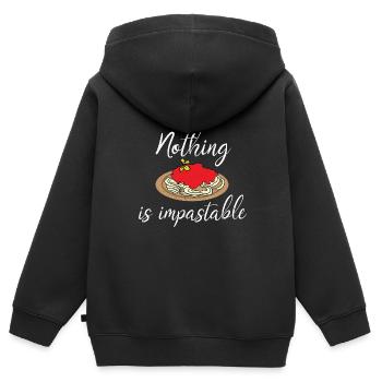Pasta Pasta Spaghetti Bolognese Restaurant - Sweat Premium à capuche zippé enfant bio - noir - Dos - AI Model Kid Male (0cm)