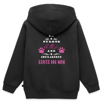 Rettungshund - Kinder Premium Organic Zip Hoodie - Schwarz - Hinten - AI Model Kid Male (0cm)