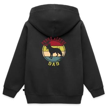 Chien de berger - Sweat Premium à capuche zippé enfant bio - noir - Dos - AI Model Kid Male (0cm)