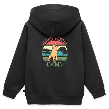 Rettungshund - Kinder Premium Organic Zip Hoodie - Schwarz - Hinten - AI Model Kid Male (0cm)