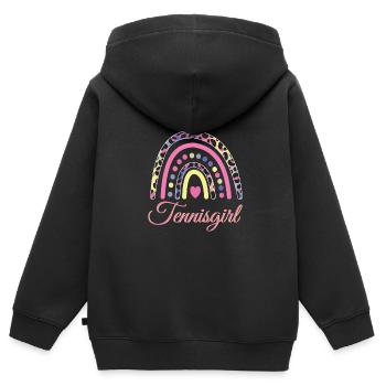 Tennis - Sweat Premium à capuche zippé enfant bio - noir - Dos - AI Model Kid Male (0cm)