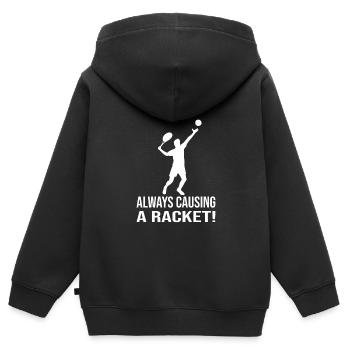 Tennis - Kinder Premium Organic Zip Hoodie - Schwarz - Hinten - AI Model Kid Male (0cm)