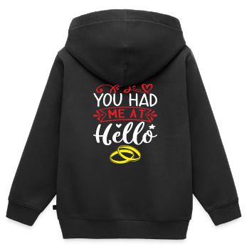 Verheiratet - Kinder Premium Organic Zip Hoodie - Schwarz - Hinten - AI Model Kid Male (0cm)