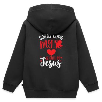 Kirche - Kinder Premium Organic Zip Hoodie - Schwarz - Hinten - AI Model Kid Male (0cm)