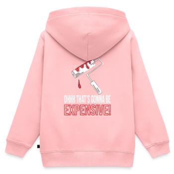 Maler - Kinder Premium Organic Zip Hoodie - Rosa - Hinten - AI Model Kid Female (0cm)