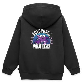 Oktopus - Kinder Premium Organic Zip Hoodie - Schwarz - Hinten - AI Model Kid Male (0cm)