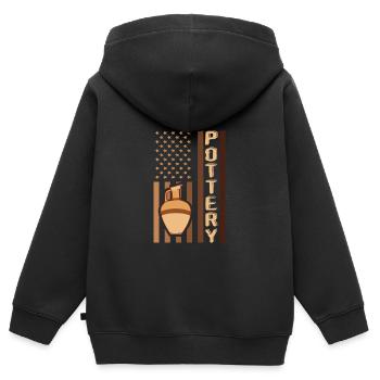 Töpfern - Kinder Premium Organic Zip Hoodie - Schwarz - Hinten - AI Model Kid Male (0cm)