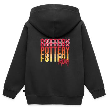 Töpfern - Kinder Premium Organic Zip Hoodie - Schwarz - Hinten - AI Model Kid Male (0cm)