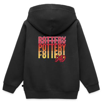 Töpfern - Kinder Premium Organic Zip Hoodie - Schwarz - Hinten - AI Model Kid Male (0cm)