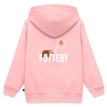 Töpfern - Kinder Premium Organic Zip Hoodie - Rosa - Hinten - AI Model Kid Female (0cm)