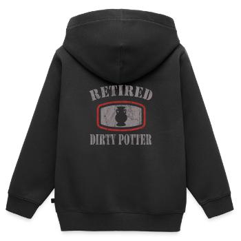 Töpfern - Kinder Premium Organic Zip Hoodie - Schwarz - Hinten - AI Model Kid Male (0cm)