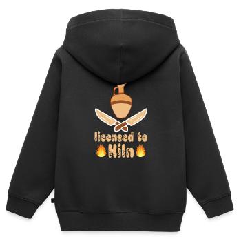 Töpfern - Kinder Premium Organic Zip Hoodie - Schwarz - Hinten - AI Model Kid Male (0cm)