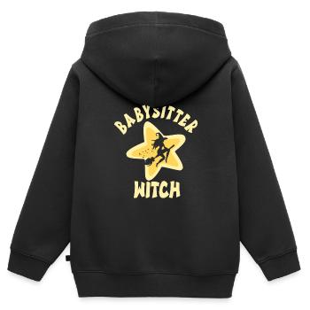 Babysitter - Kinder Premium Organic Zip Hoodie - Schwarz - Hinten - AI Model Kid Male (0cm)