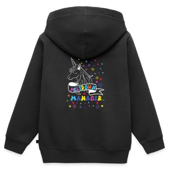 Babysitter - Kinder Premium Organic Zip Hoodie - Schwarz - Hinten - AI Model Kid Male (0cm)