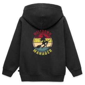 Babysitter - Kinder Premium Organic Zip Hoodie - Schwarz - Hinten - AI Model Kid Male (0cm)
