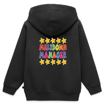 Babysitter - Kinder Premium Organic Zip Hoodie - Schwarz - Hinten - AI Model Kid Male (0cm)
