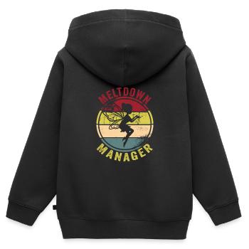 Babysitter - Kinder Premium Organic Zip Hoodie - Schwarz - Hinten - AI Model Kid Male (0cm)