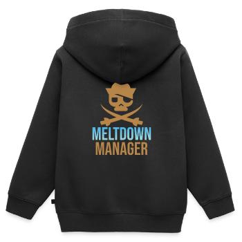 Babysitter - Kinder Premium Organic Zip Hoodie - Schwarz - Hinten - AI Model Kid Male (0cm)