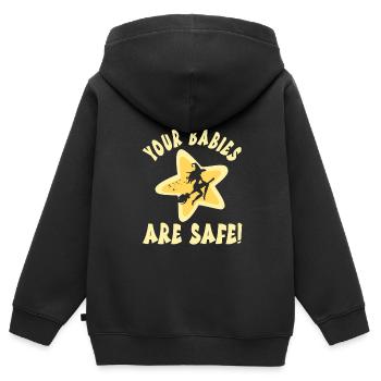 Babysitter - Kinder Premium Organic Zip Hoodie - Schwarz - Hinten - AI Model Kid Male (0cm)