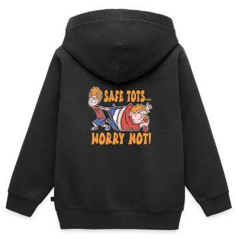 Baby-sitter - Sweat Premium à capuche zippé enfant bio - noir - Dos - AI Model Kid Male (0cm)
