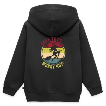 Babysitter - Kinder Premium Organic Zip Hoodie - Schwarz - Hinten - AI Model Kid Male (0cm)