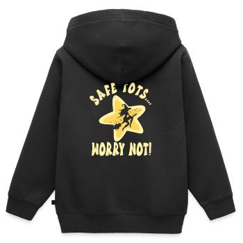 Babysitter - Kinder Premium Organic Zip Hoodie - Schwarz - Hinten - AI Model Kid Male (0cm)