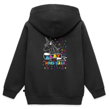 Babysitter - Kinder Premium Organic Zip Hoodie - Schwarz - Hinten - AI Model Kid Male (0cm)