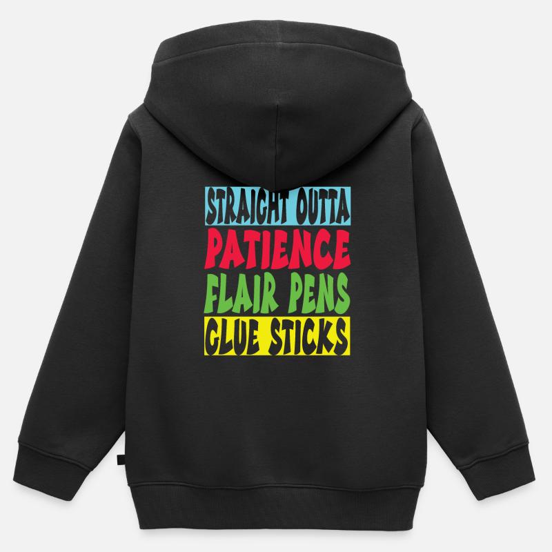 École maternelle - Sweat Premium à capuche zippé enfant bio - noir