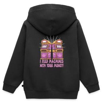 Casino - Kinder Premium Organic Zip Hoodie - Schwarz - Hinten - AI Model Kid Male (0cm)