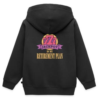Casino - Sweat Premium à capuche zippé enfant bio - noir - Dos - AI Model Kid Male (0cm)